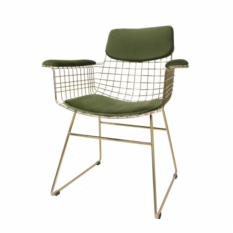 HKliving HKliving Wire chair with armrests metal brass