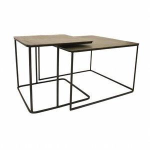 HKliving Koffietafel, set van 2 metaal zwart/messing HKliving Koffietafel, set van 2 metaal zwart/messing
