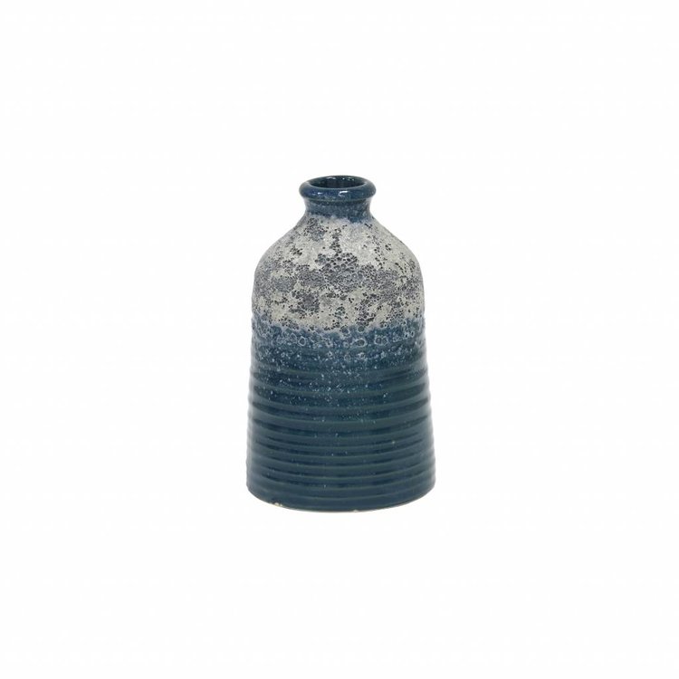 HKliving HKliving Vase S handgefertigt Keramik blau 8,2x8,2x12,8cm