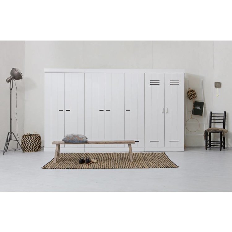 WOOOD WOOOD Wardrobe Connect Stripes 3 doors and 3 drawers white