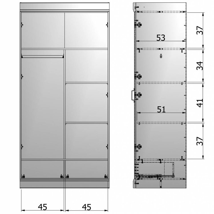 WOOOD WOOOD Interior pack wardrobe Connect 2 doors 2 drawers white