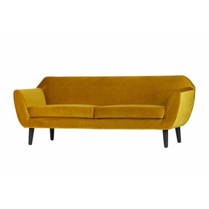 WOOOD WOOOD Sofa Rocco Polyester Samt ocker gelb