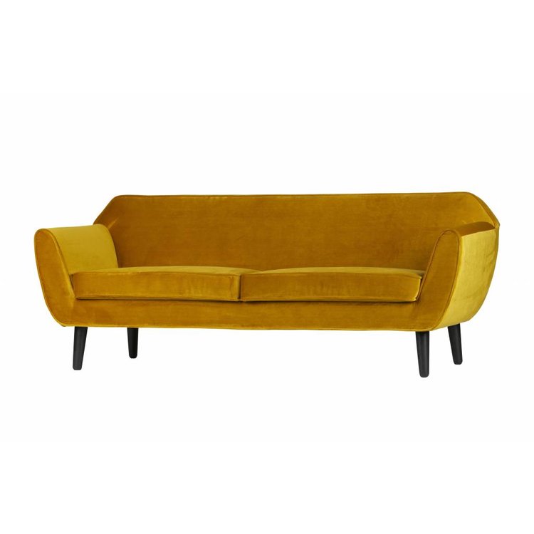 WOOOD WOOOD Sofa Rocco polyester fluweel geel