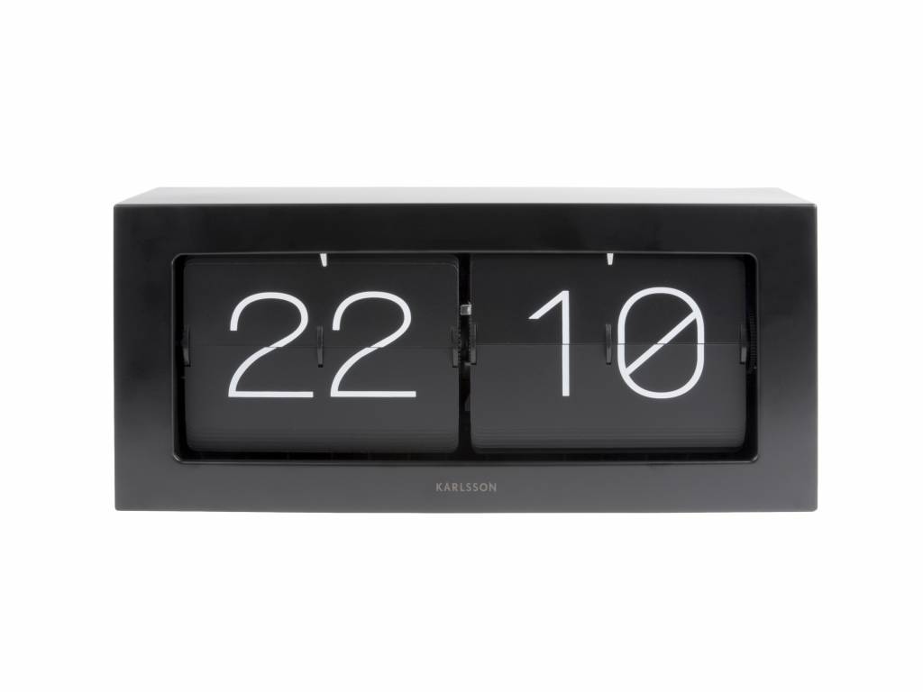 Karlsson Flip Clock boxed XL black Orangehaus