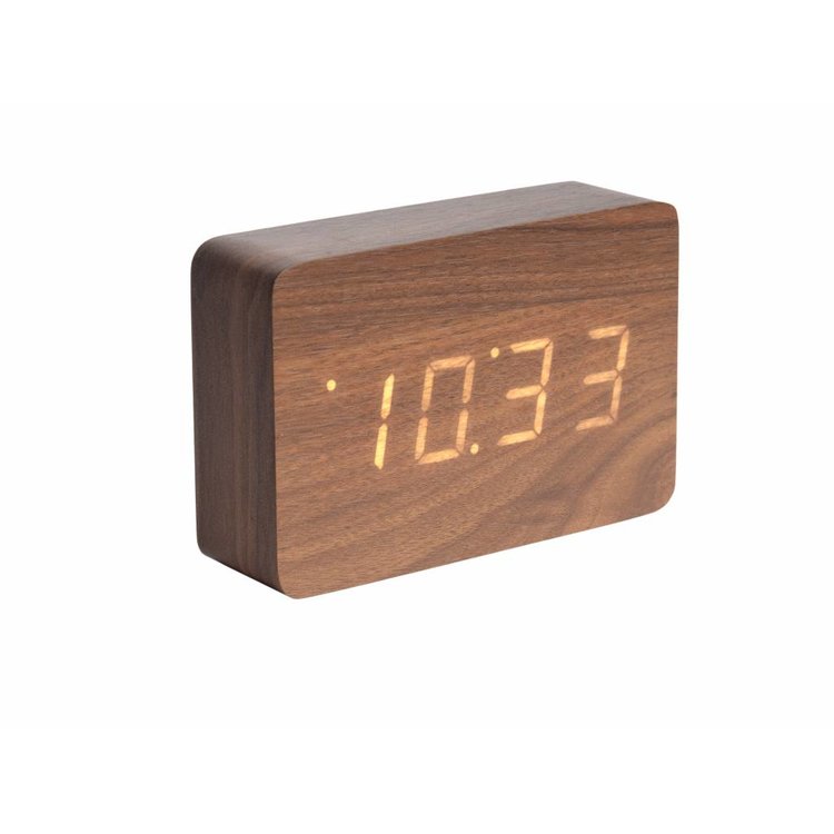 Karlsson Karlsson Table Clock / Alarm Clock "Square" Brown