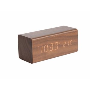 Karlsson Karlsson Table Clock / Alarm Clock "Block" Brown