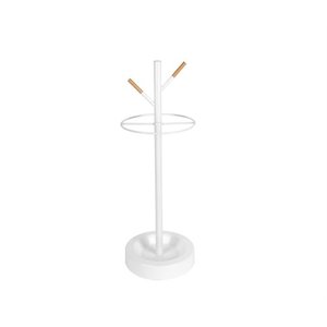 Leitmotiv Leitmotiv Umbrella holder Fushion white metal/rubber wood