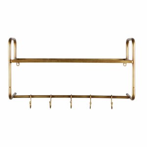 BePureHome BePureHome Kapstok hangend antique brass metaal goud