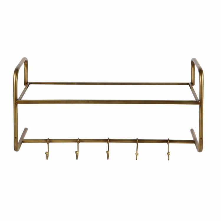 BePureHome BePureHome Kapstok hangend antique brass metaal goud