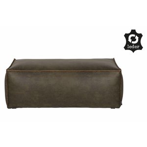 BePureHome BePureHome Pouf Rodeo recycle leather army green