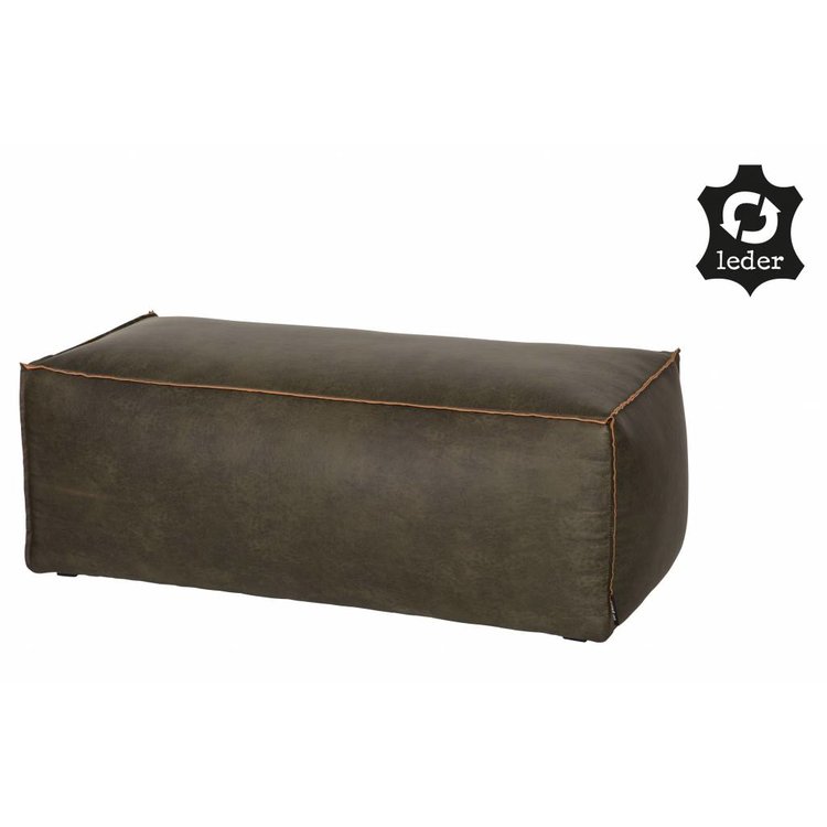 BePureHome BePureHome Pouf Rodeo recycle leather army green