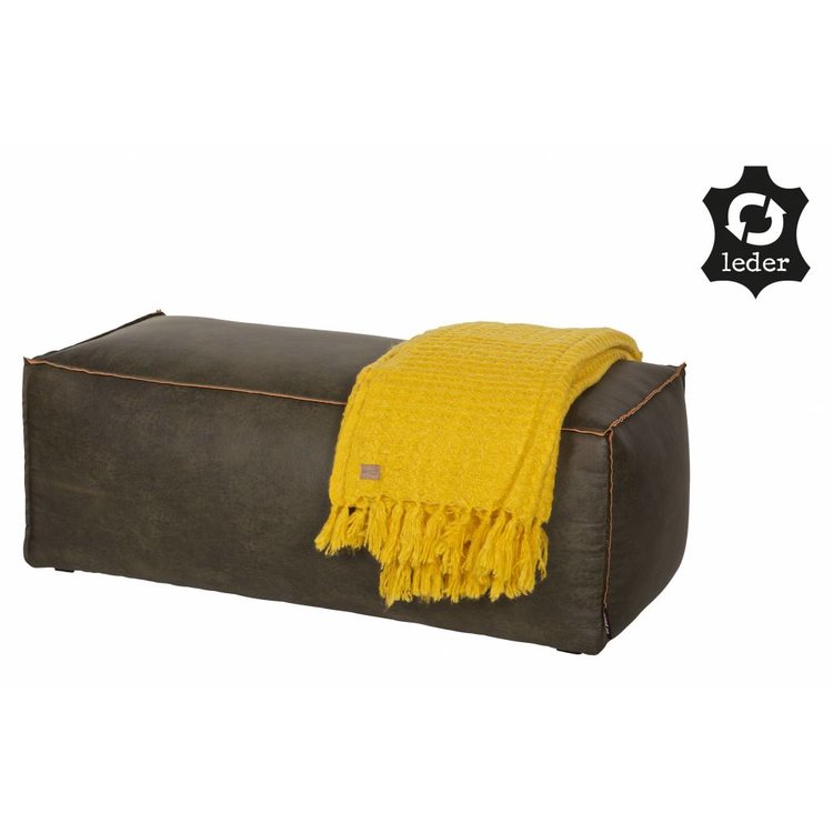 BePureHome BePureHome Pouf Rodeo recycle leather army green