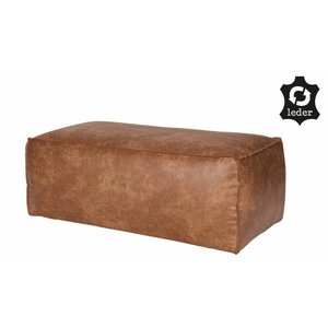 BePureHome BePureHome Poef Rodeo recycle leer cognac bruin