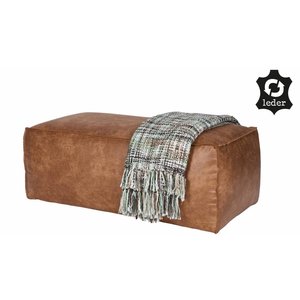 BePureHome BePureHome Pouf Rodeo recycle leather cognac brown