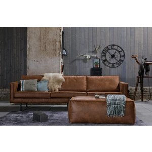 BePureHome BePureHome Poef Rodeo recycle leer cognac bruin