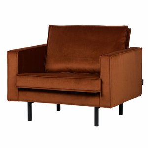 BePureHome BePureHome Fauteuil Rodeo fluweel roest bruin