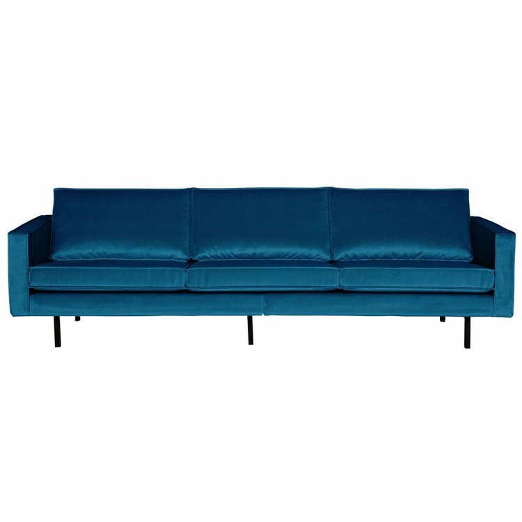 BePureHome BePureHome Bank 3-zits Rodeo fluweel blauw