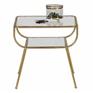 BePureHome BePureHome Bijzettafel Amazing metaal/glas antique brass koper