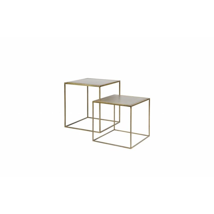 BePureHome BePureHome Side table, set of 2 square metal brass