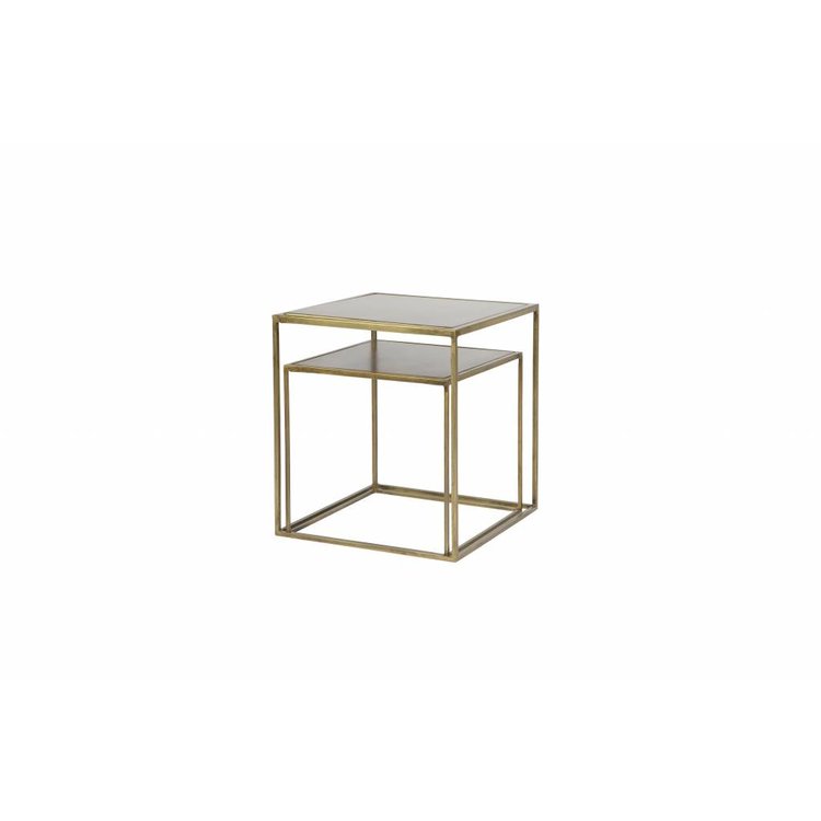 BePureHome BePureHome Side table, set of 2 square metal brass