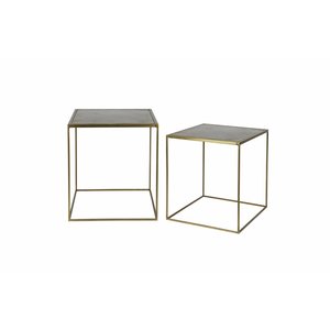 BePureHome BePureHome Side table, set of 2 square metal brass