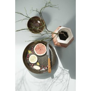 HKliving HKliving Dinerbord Bold & Basic keramiek terra Ø28,5cm