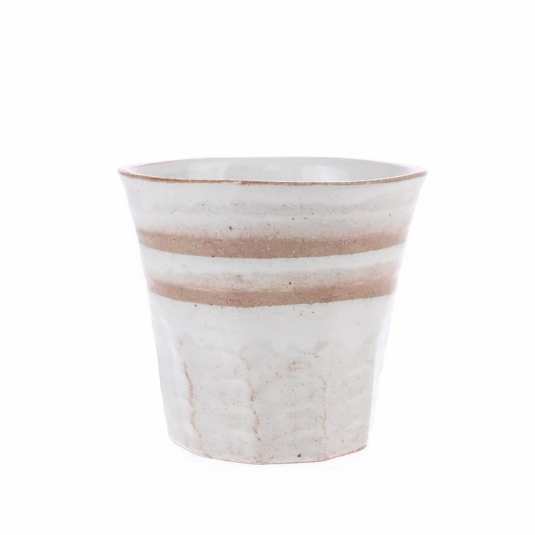 HKliving HKliving Mug Bold & Basic ceramics white/terra