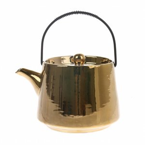 HKliving Teekanne Bold & Basic Keramik Gold oder Silber