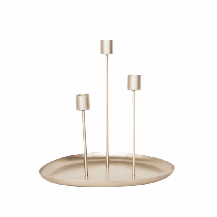 Urban Nature Culture Candle holder 3 candles metal gold