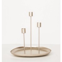 Candle holder 3 candles metal gold
