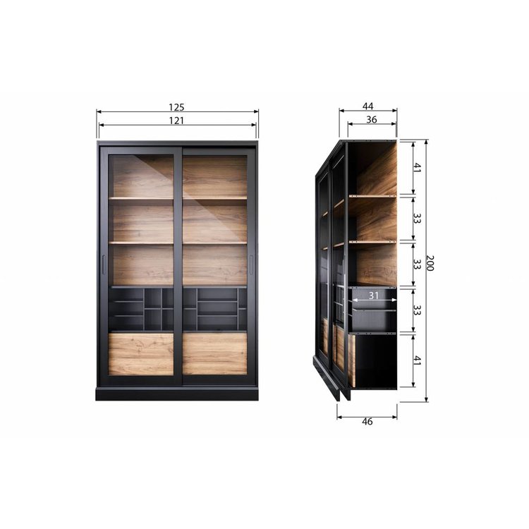 WOOOD WOOOD Display Cabinet James nut black