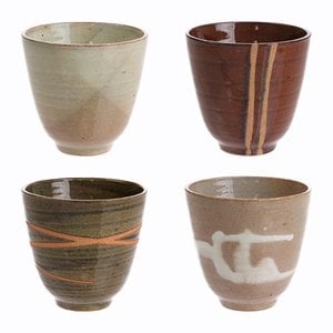 HKliving kyoto ceramics: japanese yunomi mugs (set of 4)