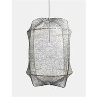 Hanging lamp Z1 brown with sisal net grey