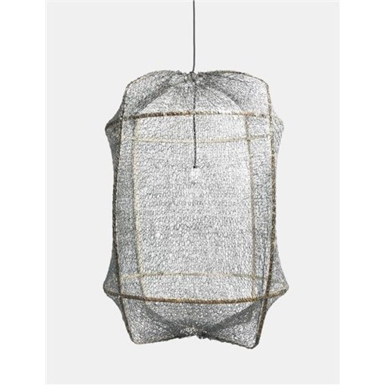 Ay illuminate Ay illuminate Hanglamp Z1 zwart frame met sisal net zwart