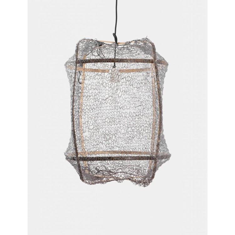 Ay illuminate Ay illuminate Hanglamp Z5 bruin frame met sisal net grijs