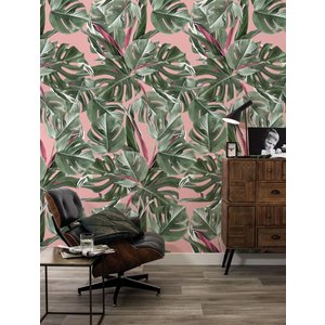 KEK Amsterdam KEK Amsterdam Photo Wallpaper Botanical Monstera pink