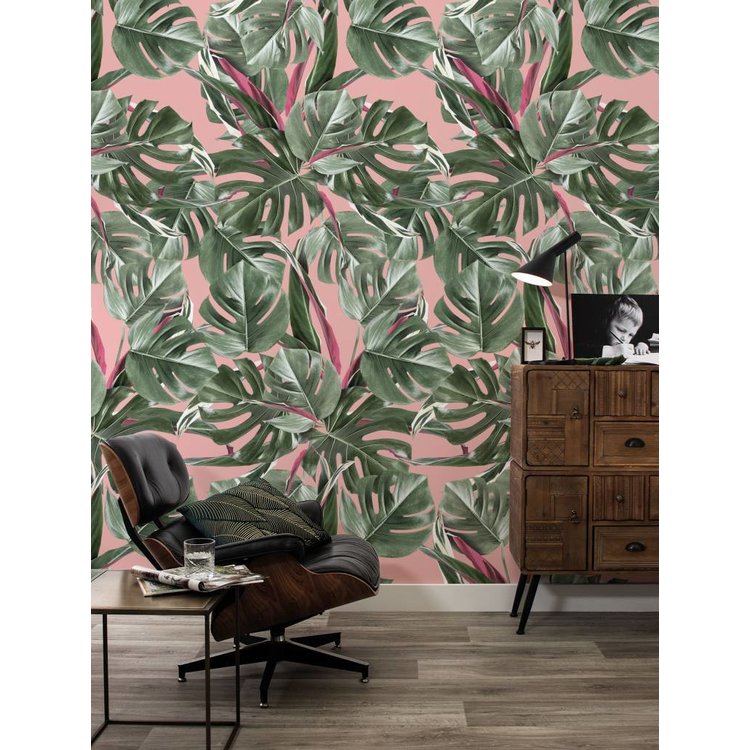 KEK Amsterdam KEK Amsterdam Photo Wallpaper Botanical Monstera pink