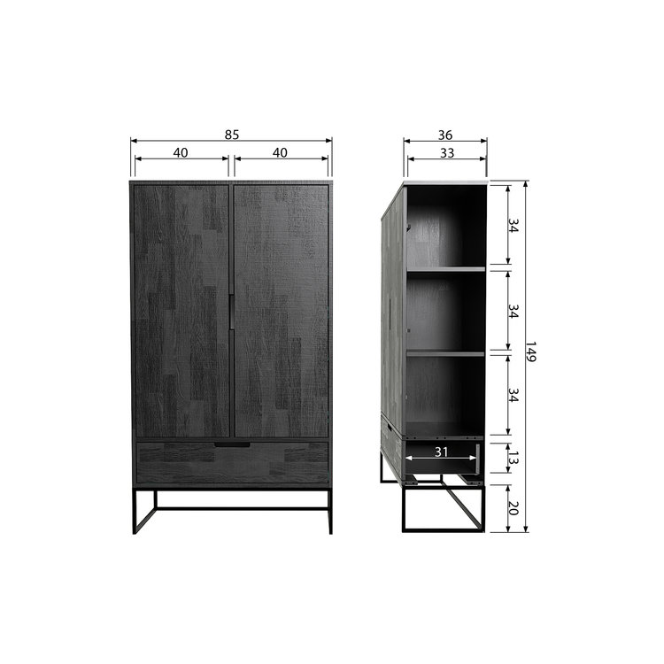 WOOOD WOOOD Cupboard Silas oakwood black