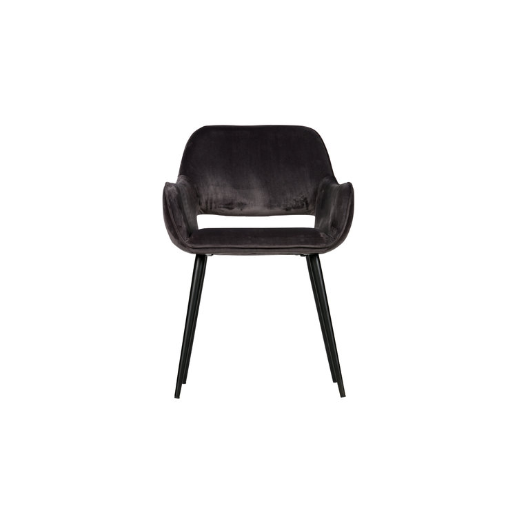WOOOD WOOOD Chair Jelle set of 2 velvet gray 80x60x57 cm