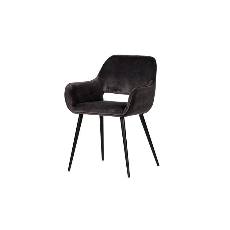 WOOOD WOOOD Chair Jelle set of 2 velvet gray 80x60x57 cm