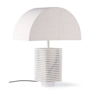 HKliving HKliving ribbed table lampbase white marble