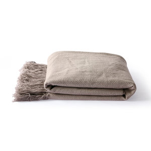 HKliving HKliving Baumwolle Tagesdecke Zick-Zack-Stich taupe (130x170cm)