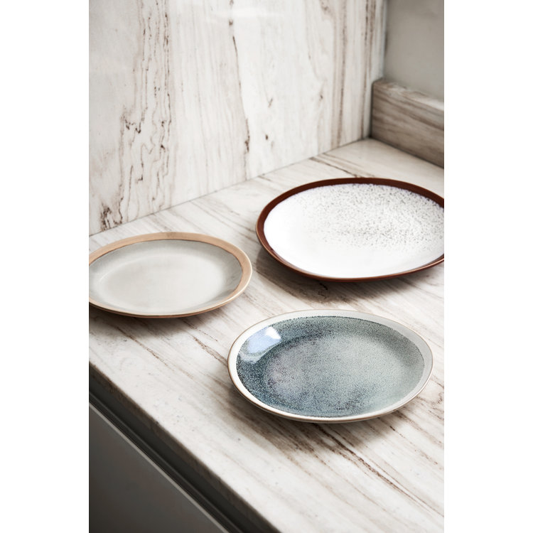 HKliving HKliving Bord 70's keramische "aarde" Ø22cm  (set of 2)