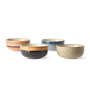 HKliving HKliving Bowls 70's Ceramic Set of 4 Medium