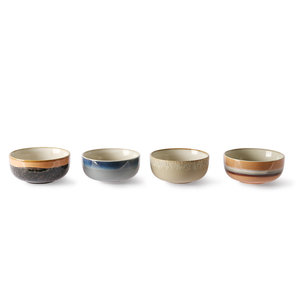 HKliving HKliving Bowls 70's Ceramic Set of 4 Medium