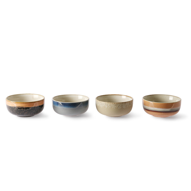 HKliving HKliving Bowls 70's Ceramic Set of 4 Medium