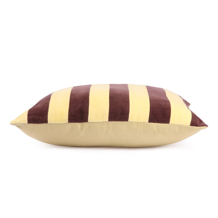 HKliving HKliving striped cushion velvet yellow/purple (50x50)