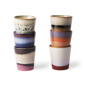 HKliving Mok 70's keramiek Set van 6 collectie 2020 HKliving Mok 70's keramiek Set van 6 collectie 2020