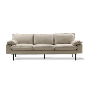 HKliving HKliving retro sofa: 4 zetels, gezellig, beige