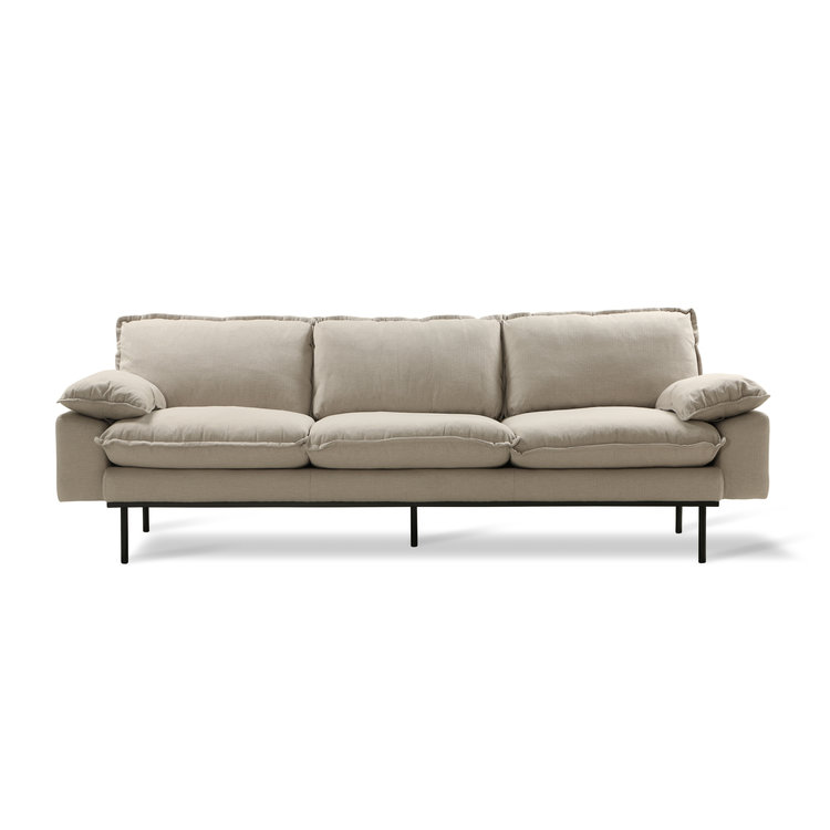 HKliving HKliving retro sofa: 4 zetels, gezellig, beige